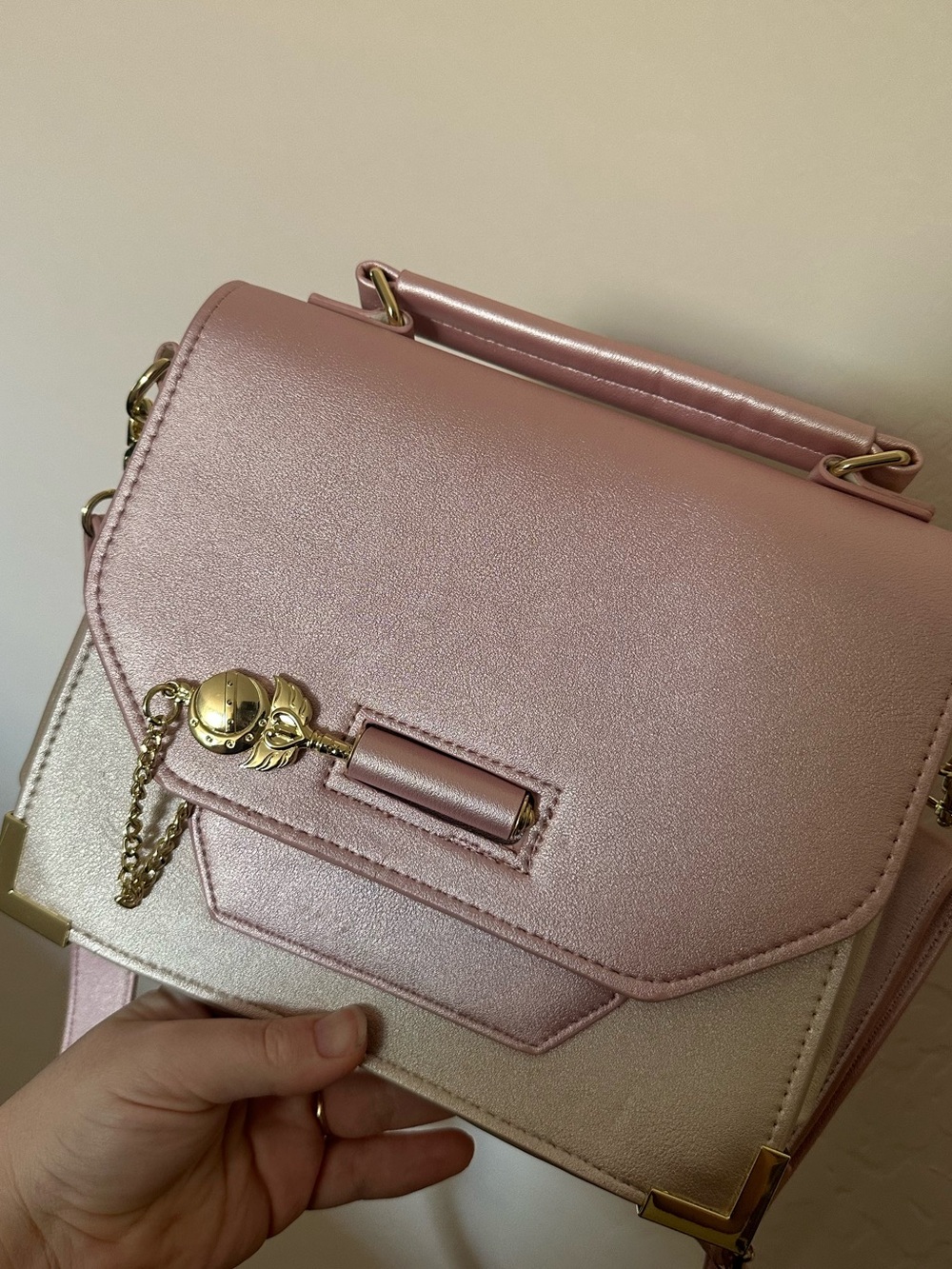 Sailor Moon Metallic Pink Top-Handle Crossbody Bag